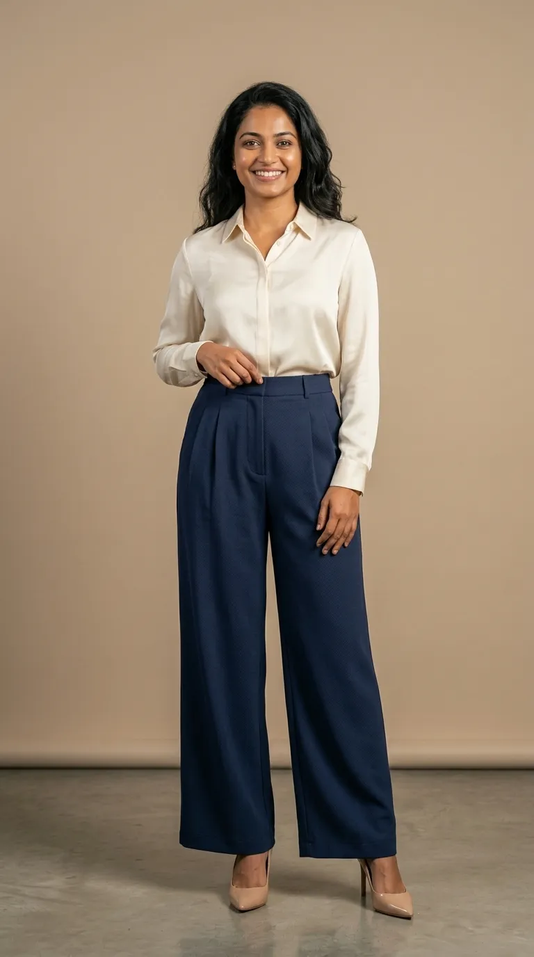 Model wearing Wide-Leg Trouser